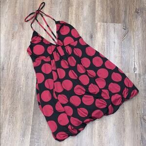 Polkadot Halter Balloon Mini Dress M